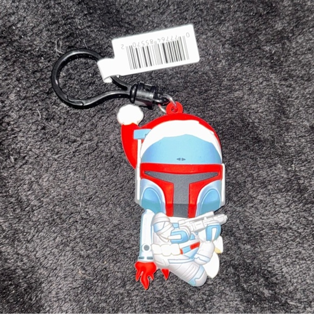 Disney Star Wars Mandalorian 100 Retro 3D Holiday Bag Clip Keychain